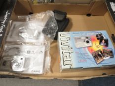 A camera job lot to include boxed Vivitar digital camera with instructions, Yashica Zoomtec 70