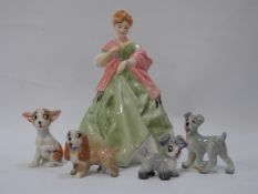A Royal Doulton figurine with First dance and whimsies