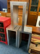 Three modern silver stands