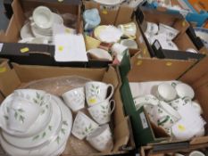 Five assorted small trays of vintage tea ware to include Shelly, Royal Albert and Wedgwood etc