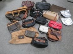 A tray of assorted handbags and accessories