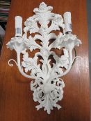 A modern twin light wall fitting in box- ex shop stock, may have damage