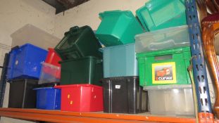 A large selection of plastic storage containers