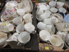 Two trays of assorted vintage tea ware