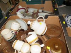 Three trays of assorted ceramics to include Wedgwood etc