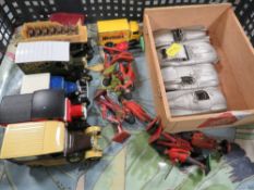 Four Danbury Mint pewter models of Jaguar cars together with a quantity of other toys