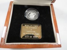 Tristan Da Cunha 2009 George & The Dragon platinum 5 pounds, in fitted case