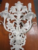 A modern twin light wall fitting in box- ex shop stock, may have damage