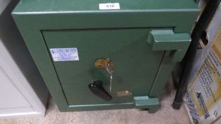 A small fireproof safe