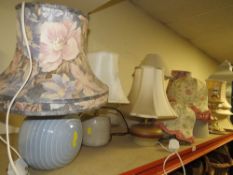 A selection of assorted table lamps and shades