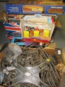 A quantity of assorted vintage games to include Tin Can Alley, model railway track etc