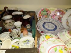 A tray of assorted ceramics to include Franklin Mint ceramic moulds etc together with a tray of