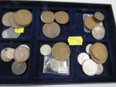 A box of coins George III onwards including sliver examples