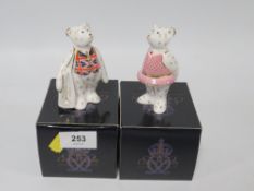 Royal Crown Derby Ballerina Mini Bear, together with Elizabeth Regina Shopper - no stoppers in