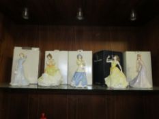 Five assorted Royal Doulton figurines with boxes - some signed by Michael Doulton