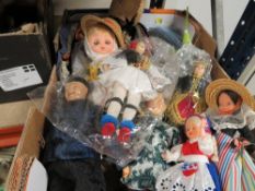 Two trays of assorted dolls
