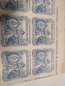 An album of uncut sheets of Puerto Rico 1894/95 revenue stamps