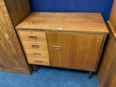 A teak cased Singer sewing machine