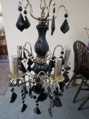A modern silver chandelier with box- ex shop stock, may have damage