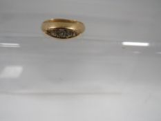 A hallmarked 18 carat gold five stone diamond ring approx weight 3g