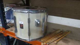 A Premier drum and a selection of drum sticks
