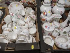 Two trays of assorted ceramics to include Aynsley and Minton etc