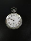 A J.W Benson hallmarked silver open faced manual wind pocket watch