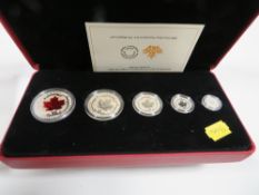 Canada 2015 fine silver maple leaf fractional set, in case of issue, with COA