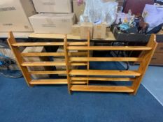 Two modern open pine racks