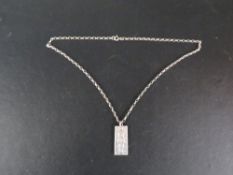 A silver ingot on silver chain total weight 22g