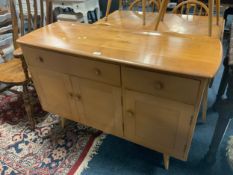 A mid-century Ercol Windsor sideboard , in blonde / beech and elm