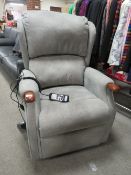 A 'Celebrity' electric rise / recline armchair in grey upholstery