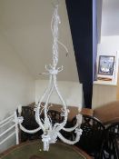 A modern six branch chandelier - no box- ex shop stock, may have damage