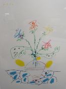 PABLO PICASSO - A large framed and glazed print entitles 'Vase de Fleurs', 63 x 48 cm