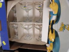 A tray of Babycham Collectables to include a set of six glasses in original box