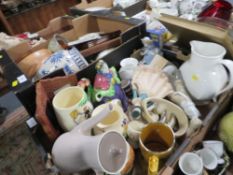 Three trays of ceramics and collectables to include Minton tiles, Walker & Hall cutlery, Coalport