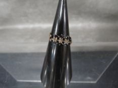 A hallmarked 9 carat gold sapphire and diamond ring size P approx weight 2.7g