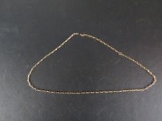 A hallmarked 9 carat gold chain A/F approx weight 1.9g