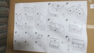 A plastic Kettler type garden storage box