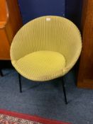 A retro 1970s wicker chair