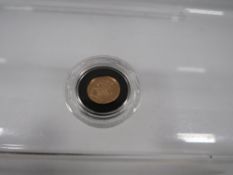 QEII 2009 gold proof quarter sovereign, in case of issue, with COA