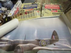A tray of assorted posters to include aircraft examples etc