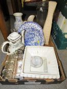 A tray of assorted ceramics etc