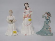 A Royal Doulton figure Lauren together with two Coalport figurines (3)