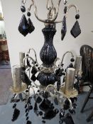 A modern silver chandelier with box- ex shop stock, may have damage