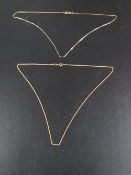 Two 9 carat gold chains approx combined weight 3.9g