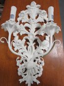 A modern twin light wall fitting in box- ex shop stock, may have damage