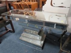 A modern mirrored console table