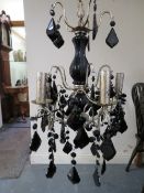 A modern silver chandelier with box - ex shop stock, may have damage