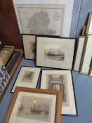 A collection of five assorted framed and glazed etchings, to include 'Trawlers At Home, Buxham',